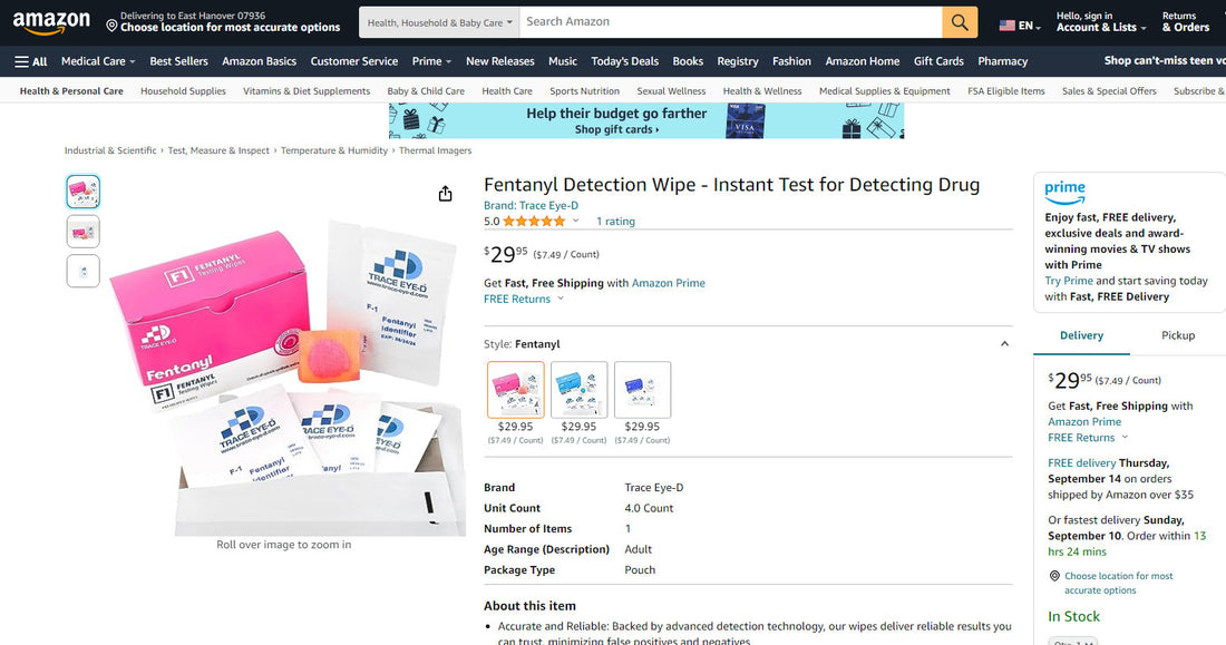 Trace Eye-D Unveils Groundbreaking Fentanyl Detection Wipes on Amazon Marketplace