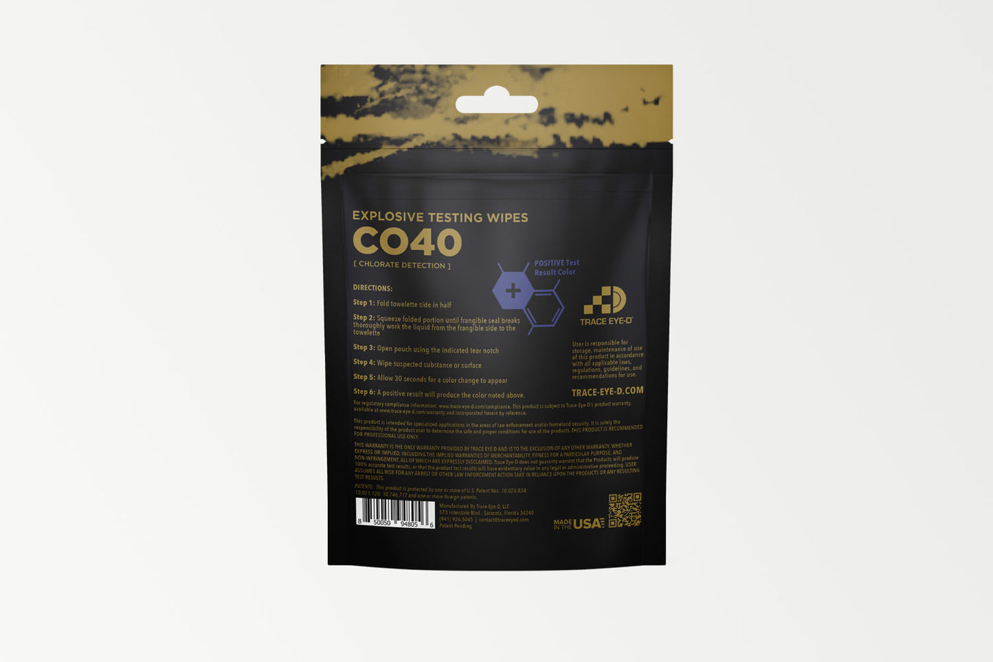 CO40 Chlorate Oxidizer Detection Wipes - 10ct bag