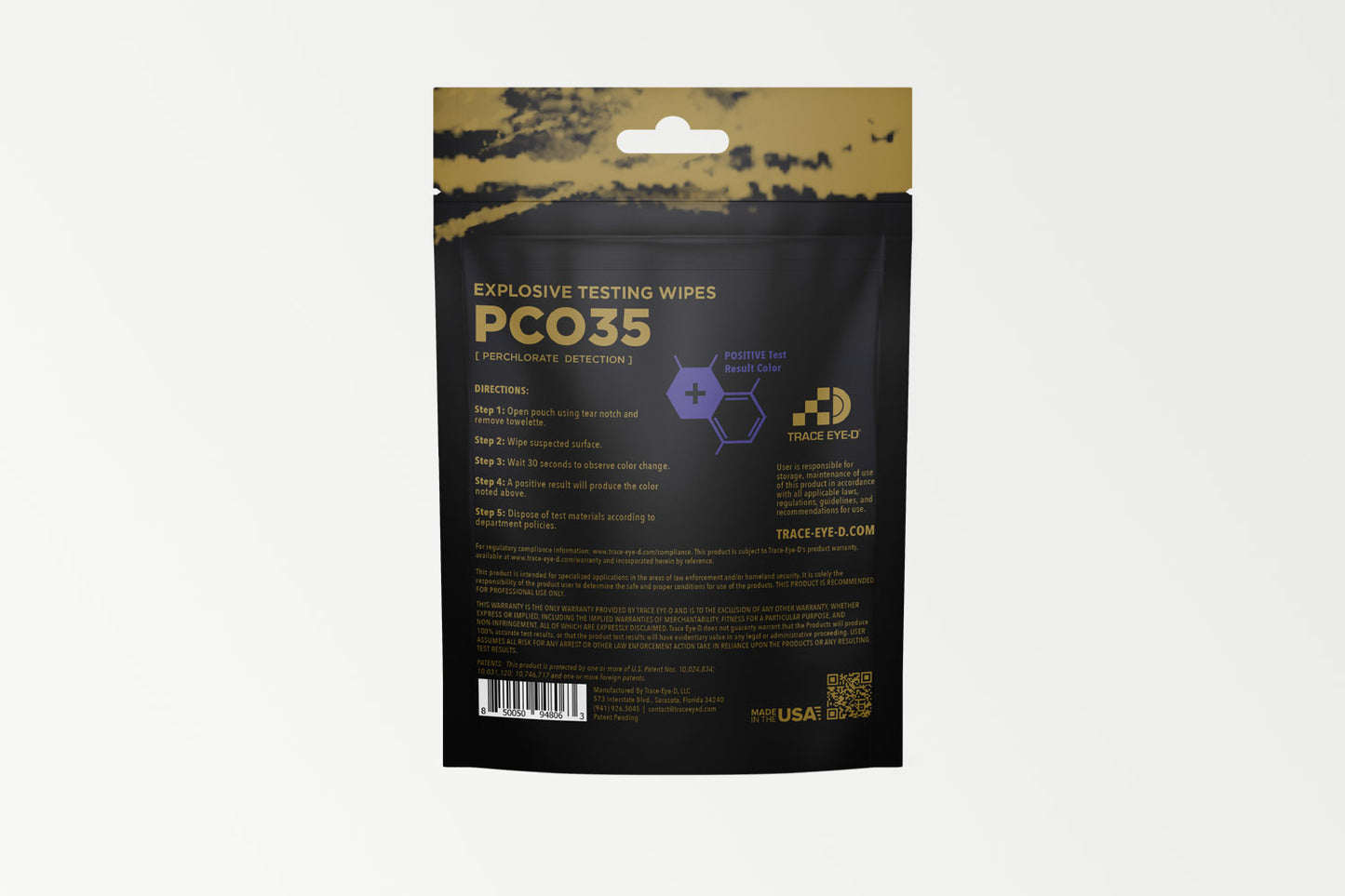 PCO35 Perchlorate Oxidizer Detection Wipes - 10ct Bag