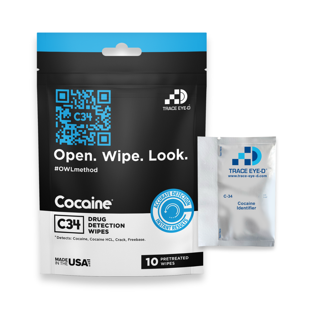 C34 Cocaine Detection Safety Wipes - 10ct Bag