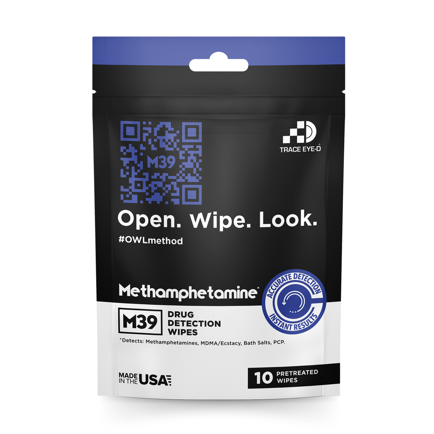 M39 Methamphetamine Detection Safety Wipes - 10ct Bag