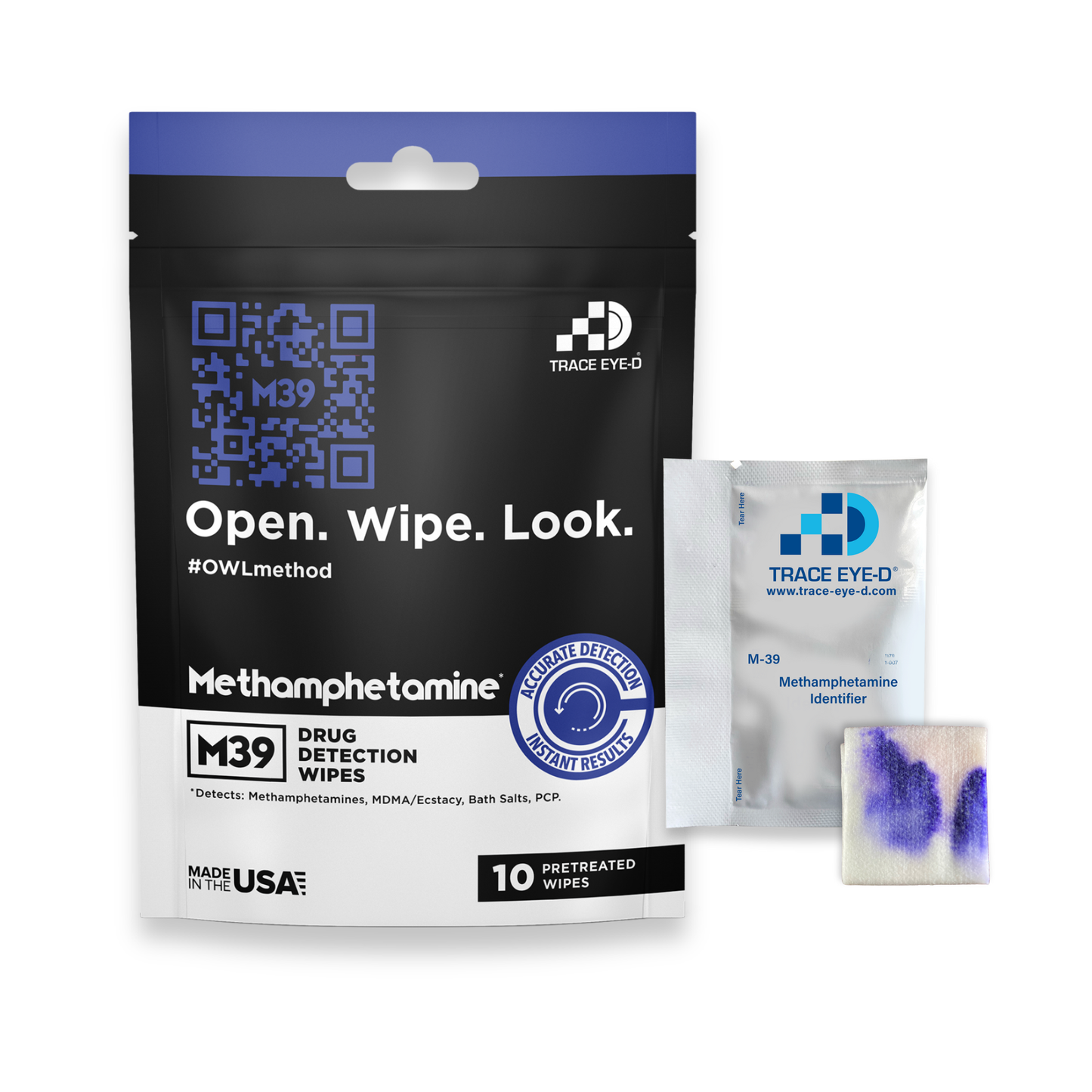 M39 Methamphetamine Detection Safety Wipes - 10ct Bag